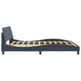 thumbnail image 3 of vidaXL Bed Frame with Headboard Dark Grey 183x213 cm Velvet, 3 of 5