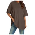 thumbnail image 1 of LUOGENLI T-shirts pour Femme pour Femmes Femmes T-Shirt à Col Rond Ajusté Hauts Basiques Manches Courtes T-Shirt d'Été Hauts T-Shirt Classique Tee T-shirts pour Femmes T-shirts Graphiques TTG Grande Taille Fête de la Saint-Patrick Café L, 1 of 4