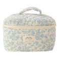 thumbnail image 3 of Homerr Trousse de Maquillage à Imprimé Floral en Coton, Grande Capacité, Fermeture Éclair, Poignée Douce, 3 of 6