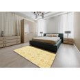 thumbnail image 4 of Ahgly Company Indoor Round Abstract Sun Yellow Oriental Area Rugs, 6' Round, 4 of 6