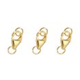 thumbnail image 1 of 8mm Lobster Clasp with Closed Jump Rings, 3 Set Lobster Claw Clasp, Gold Tone, 1 of 6