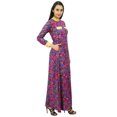 thumbnail image 4 of Bimba Robe Maxi d'Hiver à Col Mandarin pour Femme, Boutonnée, Jilbab avec Poches, 4 of 7