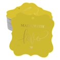 thumbnail image 1 of Inkdotpot Real Gold Foil Made With Love Wedding Tags Favor Bracket Shape Hang Pack Of 50 Paper Tags, 1 of 7