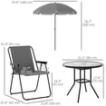 thumbnail image 3 of Outsunny Patio Dining Set with Umbrella, Folding Outdoor Patio Set, Grey, 3 of 10