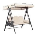 thumbnail image 3 of Housse de Remplacement pour Auvent de Balançoire d'Extérieur - Housse Supérieure 3 Places Robuste, Imperméable et Coupe-Vent pour Chaises Balançoire de Patio - Protection UV, Housse de Balançoire de Jardin Anti-Déchirure 75"x47"x7" pour Cour Arrière, Véranda, 3 of 5