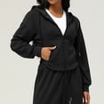 thumbnail image 2 of Wensltd Chandails à Capuchon Zippés pour Femmes avec Poches Mode Confortable Coupe Ajustée Chandail, 2 of 6