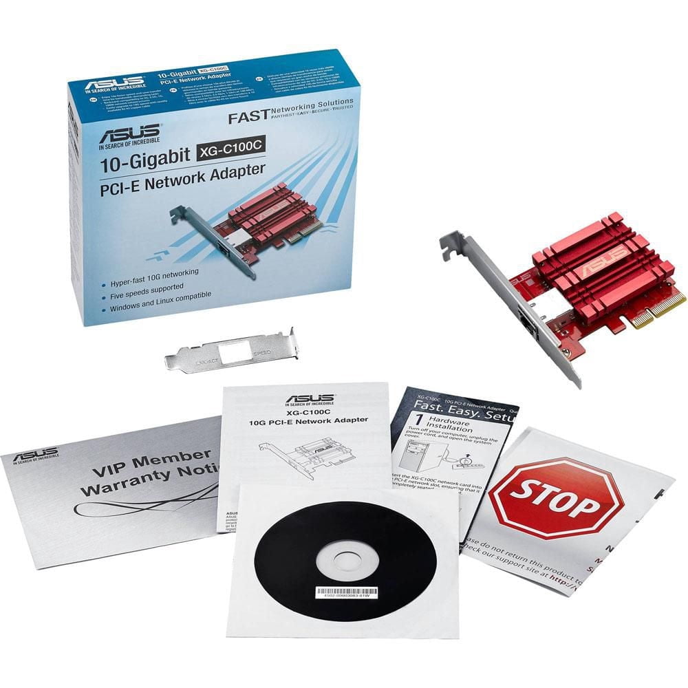 ASUS 10GBase-T PCIe Network Adapter with backward compatibility of 5/2.5/1G and 100Mbps -XG-C100C