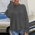 thumbnail image 2 of Yuyuzo Chandails pour Femmes Manches Longues Col Rond Pull Tricoté Automne Hiver Décontracté Couleur Unie Chandails, 2 of 6