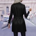 thumbnail image 4 of BYHONG Gilet Ceinture Uni pour Femme Veste en Cuir PU Col Rabattu Veste Manteau Manteaux pour Femmes Manteau pour Femme Noir TTG, 4 of 6