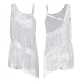 thumbnail image 1 of Mufeng Vêtements de Danse Latine Rumba pour Grandes Filles Justaucorps de Jazz Moderne Compétition Samba Tango Robe de Danse à Franges Blanc 10, 1 of 6