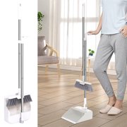 Chmadoxn Dorm Room Essentials, Brooms Indoor 180° Rotatable Standing Storage Buckle Type Brooms And Dustpan Set With Scraping Teeth And Scraper Cleaning Suitable For Home portable broom