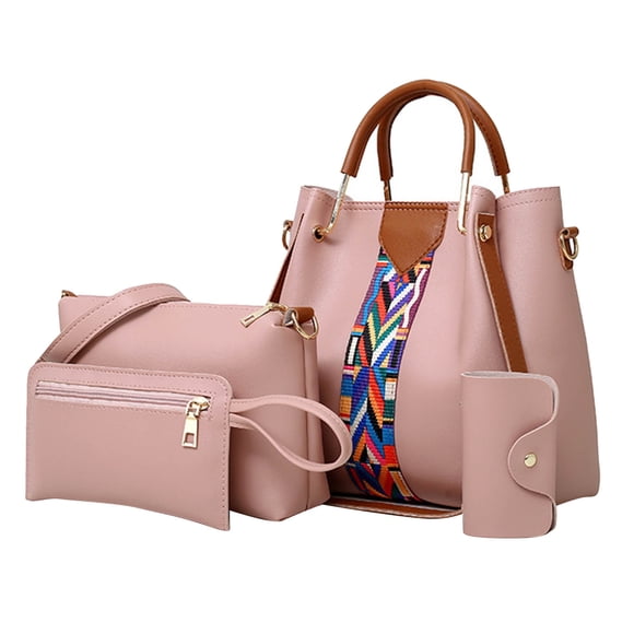 Dvkptbk Purses for Women Tote Bag New European and American Fashion Four-piece Mother Bag Portable Shoulder Messenger Bag - Savings Clearance