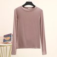 thumbnail image 1 of LNGOOR T-Shirt de Base Uni en Modal à Col Rond à Manches Longues pour Femmes, Automne, T-Shirt de Base, Hauts, T-Shirt Passe-Partout, Grande Taille, sous-Vêtement, 1 of 7