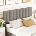 thumbnail image 4 of Gymax Queen Size Bed Frame w/Storage Drawer & Vertical Channel Headboard Light Gray, 4 of 10