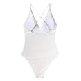 thumbnail image 3 of Women Halter One Piece Swimsuit Sexy Ruffle Backless Bathing Suit Plunge V Neck Classic Coverage Bottom, 3 of 4