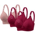 thumbnail image 2 of Bras for Women, 3PCS Womans Printing Gathered Together Large Size Daily Bra Underwear No Rims, 2 of 9