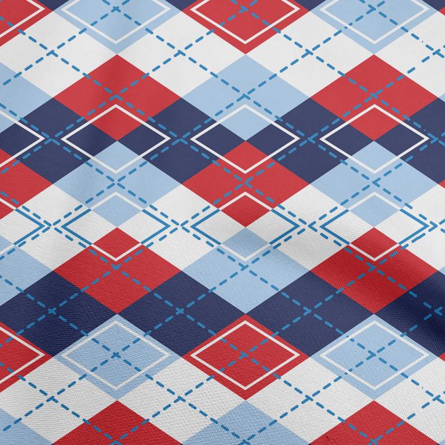 oneOone Polyester Spandex Red Fabric Check Craft Projects Decor Fabric Printed By The Yard 56 Inch Wide