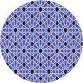thumbnail image 1 of Ahgly Company Tapis Rond Lavable en Machine Intérieur Transitionnel Bleu Ange, 5 Pieds Rond, 1 of 7
