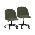 thumbnail image 3 of Linon Stormy Adjustable Swivel Office Chair Black Metal Base in Green Fabric, 3 of 17