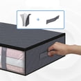 thumbnail image 4 of Birdeem Grands Contenants de Rangement sous le Lit, Bacs Organisateurs de Garde-Robe, Rangement pour Couvertures Organisateurs de Garde-Robe Pliables Rangement pour Couvertures, Serviettes, Couette, Chandails, Draps en Lin, Papier d'Emballage (Gris), 4 of 8