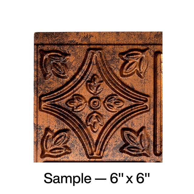 Fasade Moonstone Copper Traditional Vinyl Backsplash Panel Sample 6x6 Inch