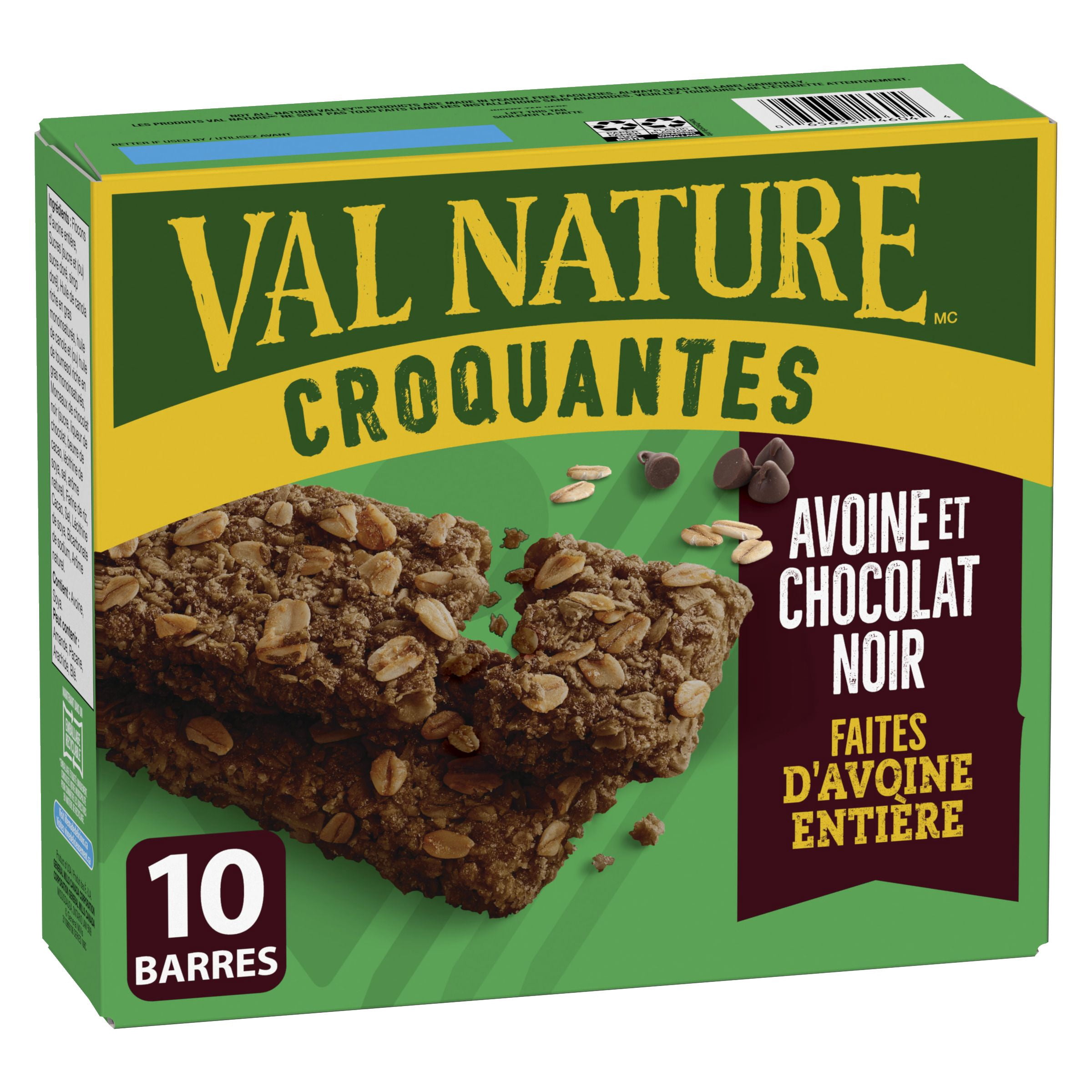 VAL NATURE BARRES GRANOLA CROQUANTES AVOINE ET CHOCOLAT NOIR