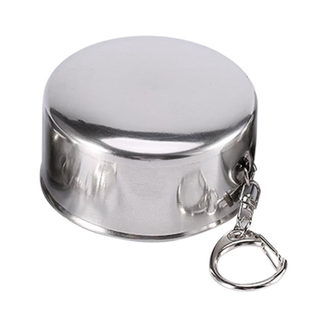 Herwey Gobelet de Voyage Pliant en Acier Inoxydable P/M/G pour Camping Porte-Clés Rétractable Télescopique Pliable, Gobelet de Camping Rétractable, Gobelet Télescopique