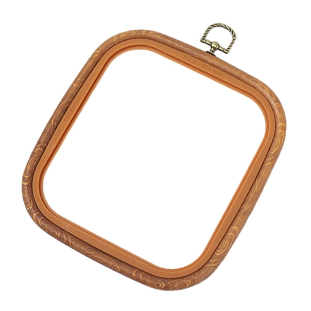 Embroidery Hoop Frame Set Cross Stitch Hoop Imitation Wood DIY Cross Stitch 14.5x16.5cm