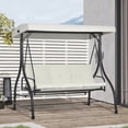 thumbnail image 2 of Outsunny 3 Seater Patio Swing Chair with Canopy Convertible Porch Swing Bed, 2 of 10