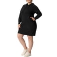 thumbnail image 4 of GRACE & GRANDEUR Women's Plus Size Rib Knit Pullover Sweater Long Sleeve Hooded Bodycon Dress Black 3X, 4 of 6