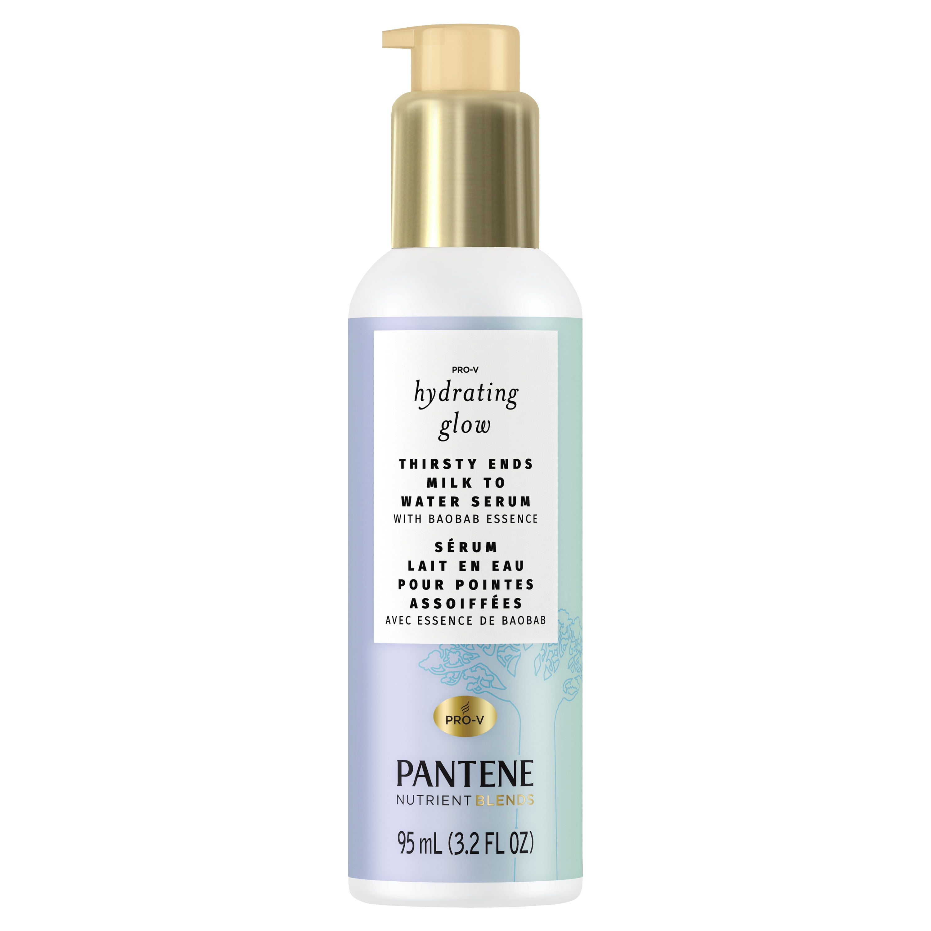 Pantene Baobab Nutrient Blends Éclat Hydratant Pointes Assoiffées Sérum Capillaire Lait en Eau