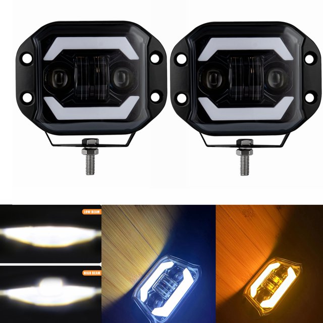 5 Inch Spotlight Flush Mount LED Work Light Bar Hi low Beam Off Road 4X4 Atv Niva Lada Car 12V 24V LED Pods Driving Fog Lights