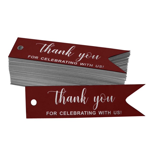 Inkdotpot Silver Foil Paper Hang Tags Thank You For Celebrating With Us Bridal Shower Favor Tags 100 Pieces