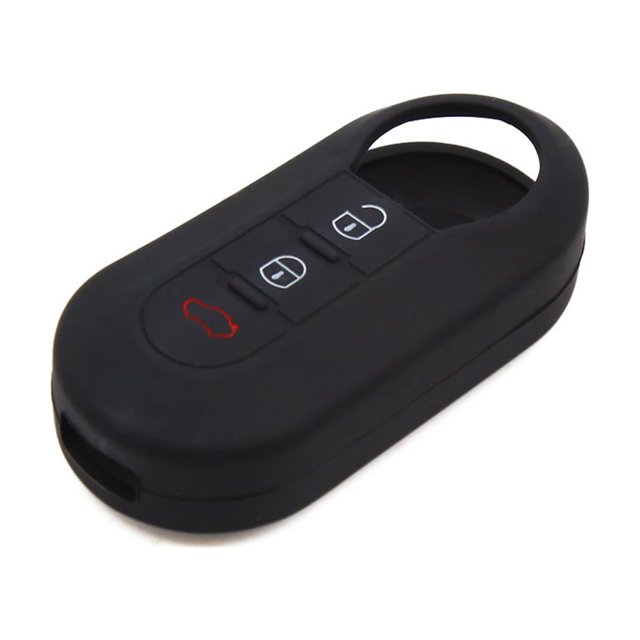 Unique Bargains Pink Silicone Three Button Car Remote Key Cover Case for Fiat 500 Viaggio Ottimo