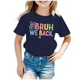 thumbnail image 1 of PMVFHDE Hauts Fille Hauts Filles T-Shirts Graphiques pour Fille Hauts Filles T-Shirts Enfants Rentrée des Classes Graphique Manches Courtes Col Rond T-Shirt Lumineux et Confortable pour Garçons et Filles Marine, 4-5 Ans, 1 of 4