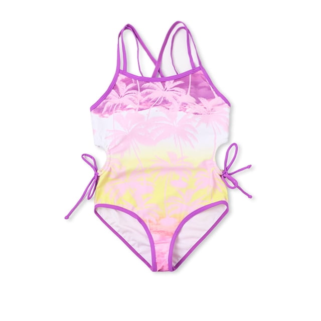 Maillots de Bain pour Filles une Pièce Sans Manches Mignons Taille 5-6 Ans