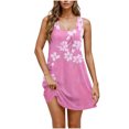 thumbnail image 2 of Ovzne Robes pour Femmes Robe pour Femme Robe Décontractée et à la Mode Imprimée Col Rond Sans Manches avec Poches Robe Courte Décontractée Grande Taille Robe Maxi Imprimée en Liquidation, 2 of 6