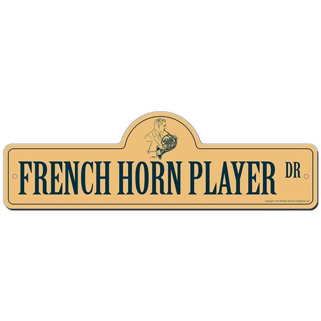 SignMission P-618 French Horn Player Panneau de Rue 18 x 6 Po. French Horn Player