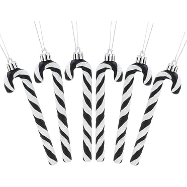 Lot de 6 -13 cm Canne de Bonbon Pailletée Décorations/ornements pour Arbre de Noël