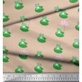thumbnail image 2 of Soimoi Rayon Fabric Lotus & Frog Kids Fabric Prints by Yard 42 Inch Wide, 2 of 3