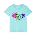thumbnail image 2 of LSLJS T-shirt en Coton pour Garçons et Filles, Mode Mignon Col Rond Imprimé Tee Manches Courtes, Vêtements d'Été pour Filles, 2 of 5