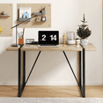 thumbnail image 3 of Noble House 55 inch minimalist retro rectangular wood grain dining table,Black,Wood, 3 of 10
