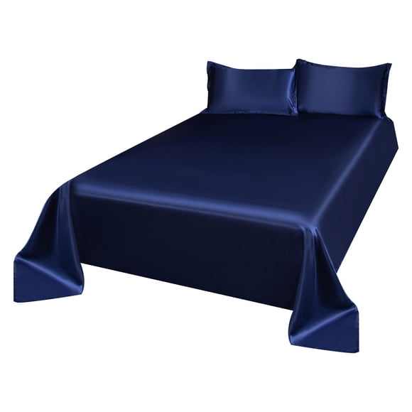 SDNall Bed Sheet Set Silk Bed Sheets Solid Color Ice Silk Bed Sheet Set, Summer Friendly, Includes 2 Pillowcases, 3 Piece Bed Linen 2 Piece Set