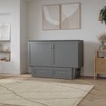 thumbnail image 4 of Monroe Solid Wood Frame Full Size Murphy Bed Chest with Mattress in Gray, 4 of 20