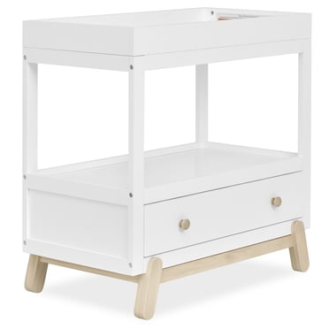 Dream On Me Hygge Changing Table, Matte Black Vintage White Oak