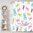 thumbnail image 1 of CaiYueKe Easter Rabbit Pattern Shower Curtain - Waterproof Polyester Fabric Bathroom Decor with 12 Hooks, No Drill Easy Install Washable Hotel Style Modern Bath Linen, 1 of 7