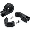 thumbnail image 1 of Krator Black 1-1/4" Engine Guard Tube Bar Footpeg Clamps Compatible with Harley Davidson Low Rider Chrome FXRC 1987, 1 of 5