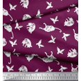 thumbnail image 2 of Soimoi Moss Georgette Fabric Bird & Cat Animal Print Fabric by Yard 42 Inch Wide, 2 of 3