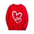 thumbnail image 1 of Plebaso Garçons Filles Chandails à Manches Longues en Coton T-Shirts à Enfiler Imprimés de Cœurs Blouses Décontractées à Col Rond pour Enfants, 1 of 2