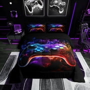 CHUANK Modern Black Blue Gaming Joystick Comforters & Duvets  Queen